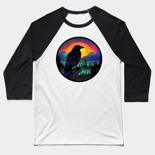 Aurora Raven Baseball T-Shirt by Manafold